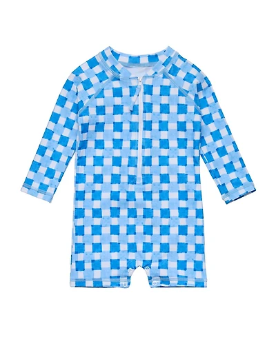 Snapper Rock Baby Boys Ocean Grid Ls Sunsuit