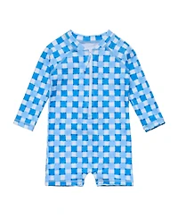 Snapper Rock Baby Boys Ocean Grid Ls Sunsuit