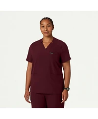 Jaanuu Women's Helia 3-Pocket Classic Notched V-Neck Scrub Top