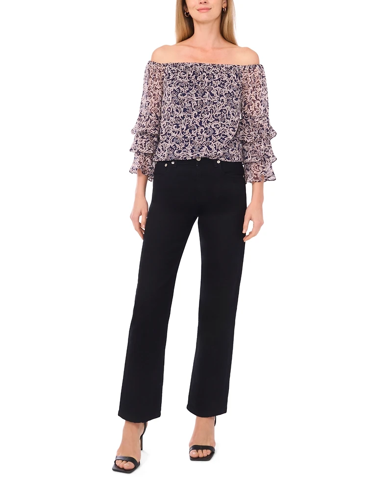 Sam & Jess Petite Off-The-Shoulder Ruffle Top