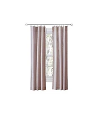 Ellis Curtain Plaza Classic Ticking Stripe Printed On Natural Ground Tailored Panel Pair With Tiebacks 56 X22 X 63 X22 Brick