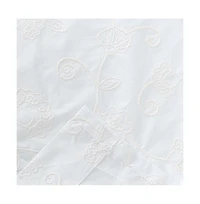 Ellis Eva Candlewick Floral High Quality Embroidery Tailored Valance 3" Rod Pocket 58"x15" White