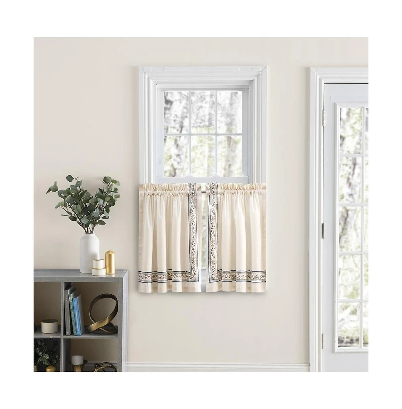 Ellis Curtain Richmark 1.5" Rod Pocket Tailored Tier for Windows 70" x 36" Natural