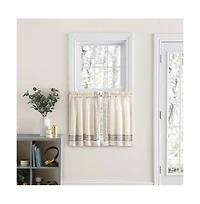 Ellis Curtain Richmark 1.5" Rod Pocket Tailored Tier for Windows 70" x 36" Natural