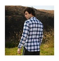 Campus Sutra Men's Navy Blue Bi-Buffalo Check Shirt