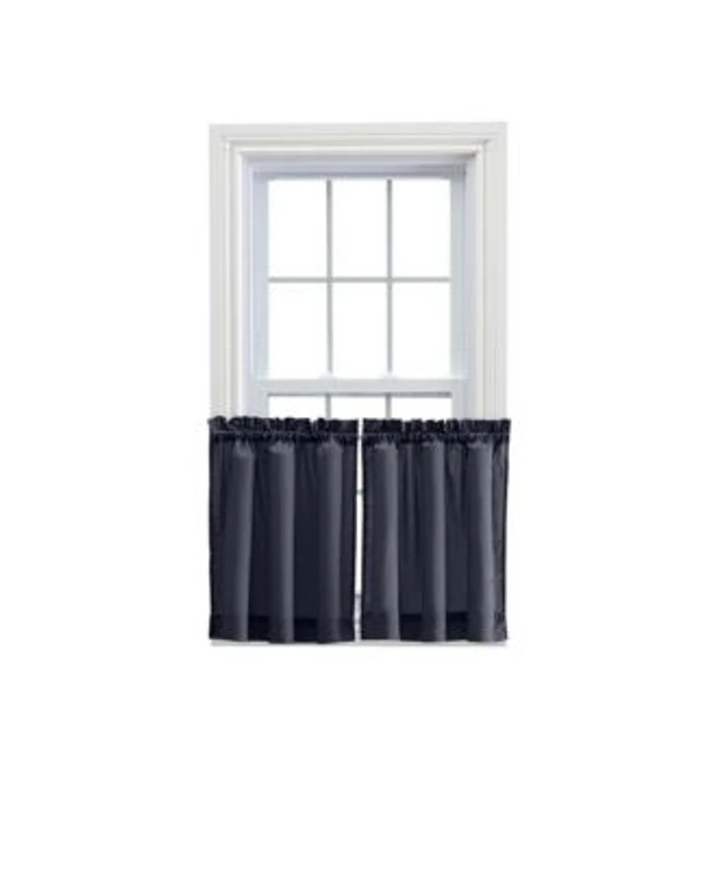 Ellis Stacey 1.5 X22 Rod Pocket High Quality Fabric Solid Color Window Tailored Tier Pair 56 X22x36 X22 Navy