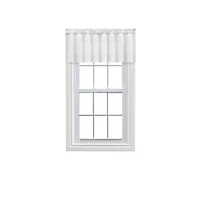 Ellis Curtain Shadow Stripe 1.5" Rod Pocket Tailored Valance for Windows 82" x 12" White