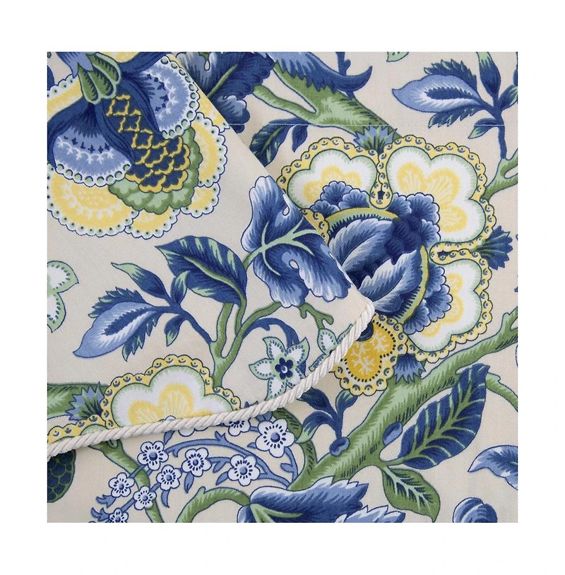 Ellis Curtain Regency Straight 3" Rod Pocket Valances for Windows 50" x 15" Blue