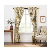 Ellis Curtain Regency 3" Rod Pocket Curtain Panel Pair with Tiebacks 96" x Grey