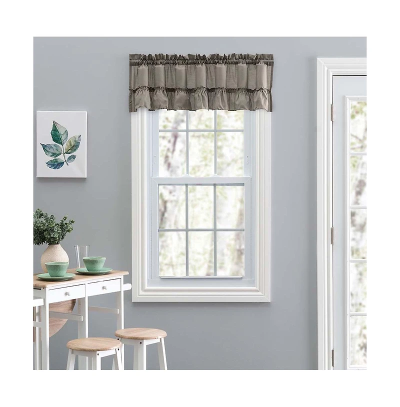 Ellis Stacey 1.5" Rod Pocket High Quality Fabric Solid Color Window Ruffled Filler Valance 54"x13
