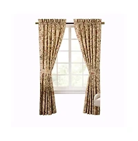 Ellis Curtain Regency 3" Rod Pocket Curtain Panel Pair with Tiebacks 96" x 84" Antique
