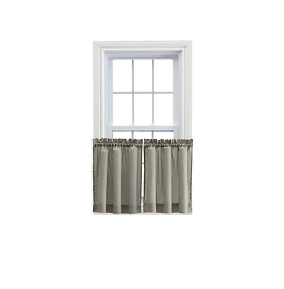 Ellis Stacey Solid Color Window 1.5" Rod Pocket High Quality Fabric Tailored Tier Pair 56"x24