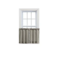 Ellis Stacey Solid Color Window 1.5" Rod Pocket High Quality Fabric Tailored Tier Pair 56"x24