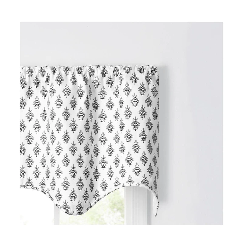 Ellis Curtain Manchester 3" Rod Pocket 100% Cotton Machine Wash and Dry Tailored Valance 50" x 16" Black