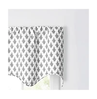 Ellis Curtain Manchester 3" Rod Pocket 100% Cotton Machine Wash and Dry Tailored Valance 50" x 16" Black