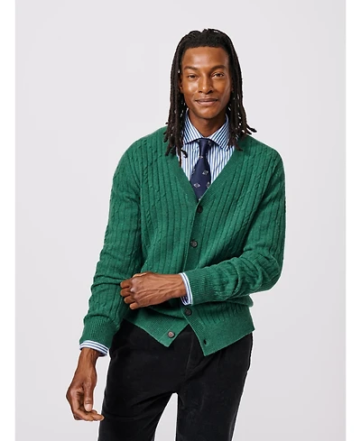 Aubin Men's Leonard Wool Cable Sweater Cardigan
