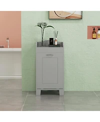 Homcom Tilt-out Laundry Storage Cabinet with Hamper Compartment,