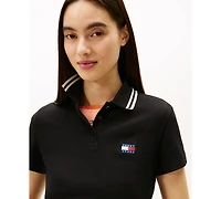 Tommy Jeans Women's Slim Badge Short-Sleeve Polo Top