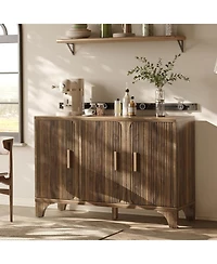Sugift Modern Farmhouse Tv Stand, 2-Door Tv Cabinet for Tv up to 65"
