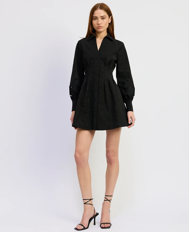 En Saison Women's Annaeliese Long-Sleeve Mini Dress
