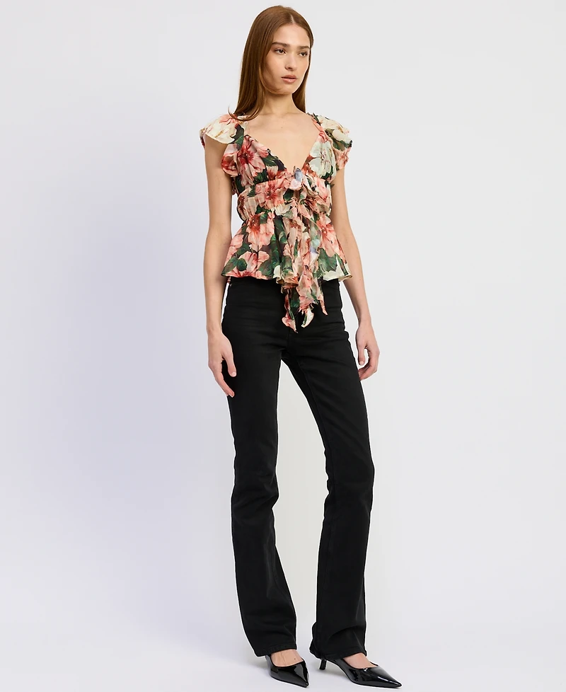 En Saison Women's Clarabell Sleeveless V-Neck Top