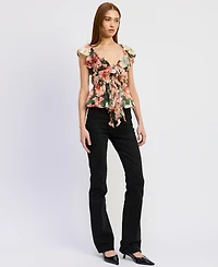 En Saison Women's Clarabell Sleeveless V-Neck Top