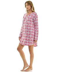 Roudelain Women's Printed Long-Sleeve V-Neck Sleepshirt