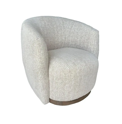 Parker Living 1 Pc (Sand Dollar) 360° Swivel, Shelter Arms, Integrated Seat Cushion, Tawny Wood Base Tatum Accent Chair
