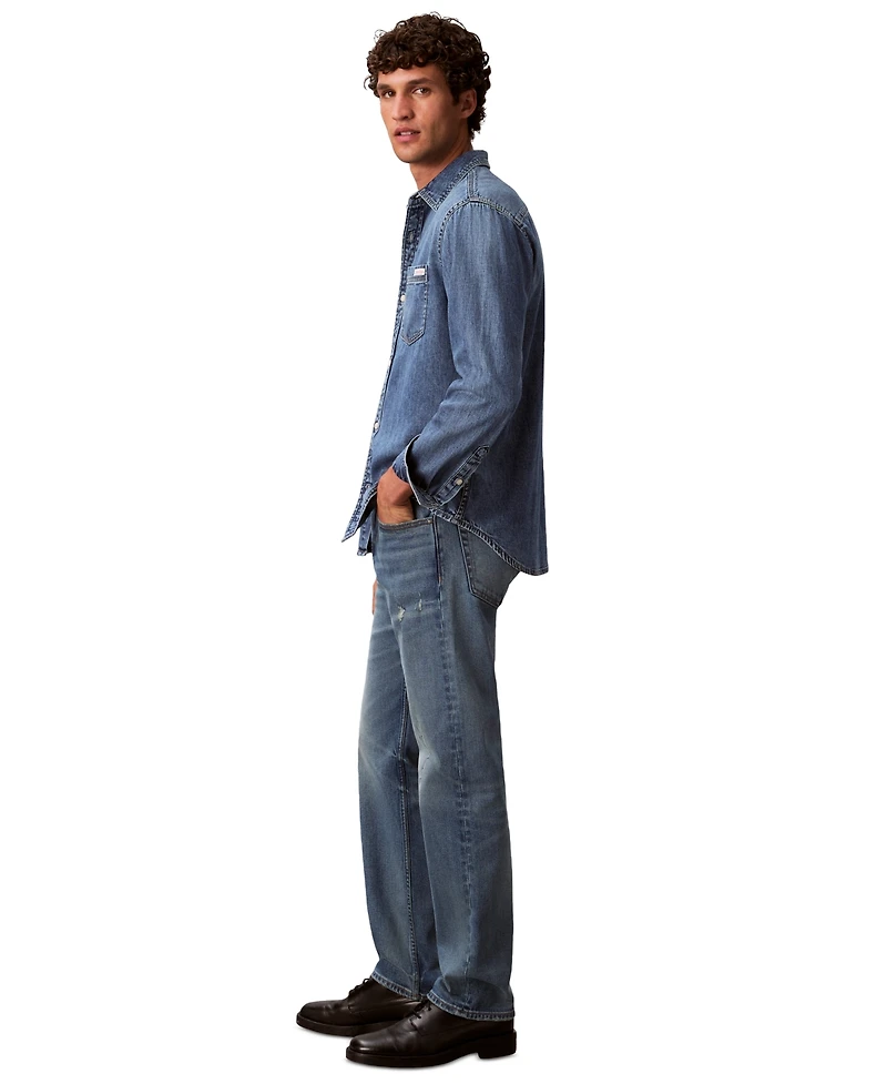 Calvin Klein Men's Standard Straight-Fit Stretch Jeans