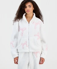 Madden Girl Juniors' Sherpa Fleece Zip-Up Jacket