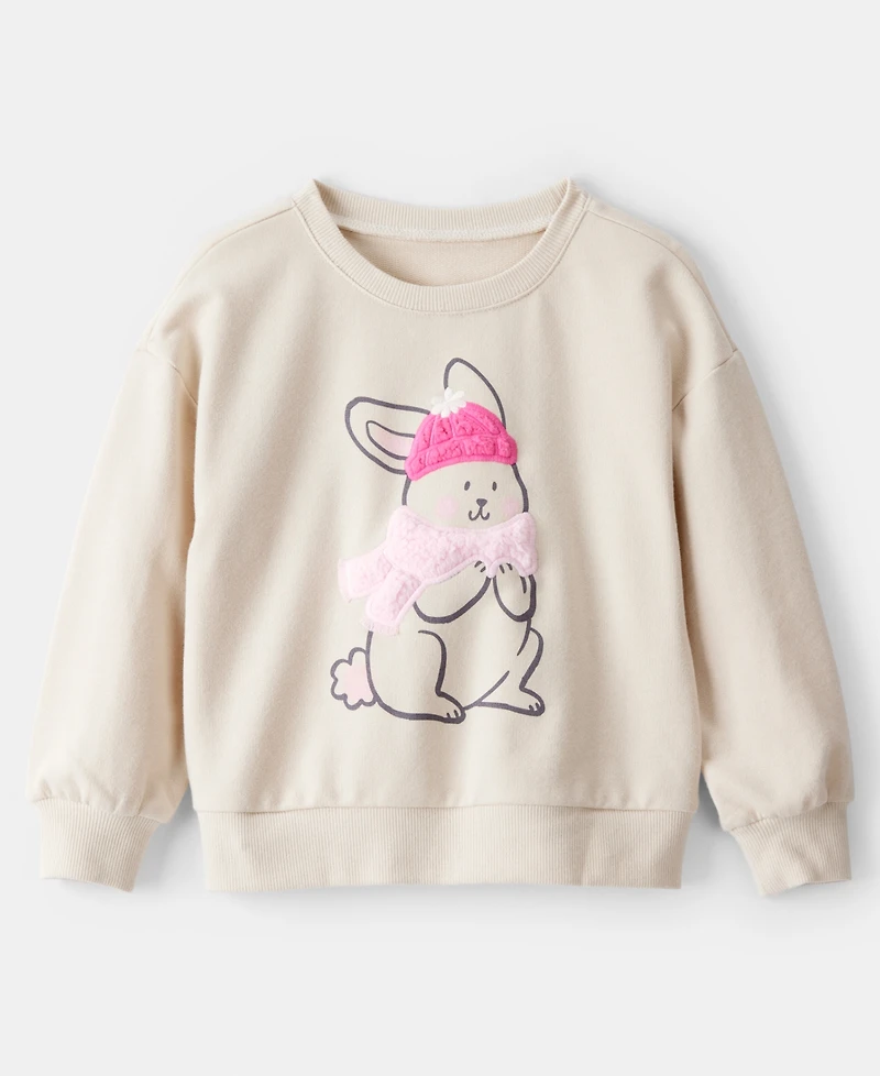 Carter's Girls Toddler 2T-5T Bunny Long-Sleeve Pull-On Sweatshirt