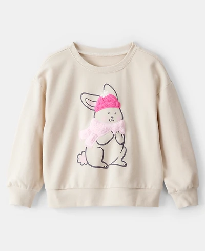 Carter's Girls Toddler 2T-5T Bunny Long-Sleeve Pull-On Sweatshirt
