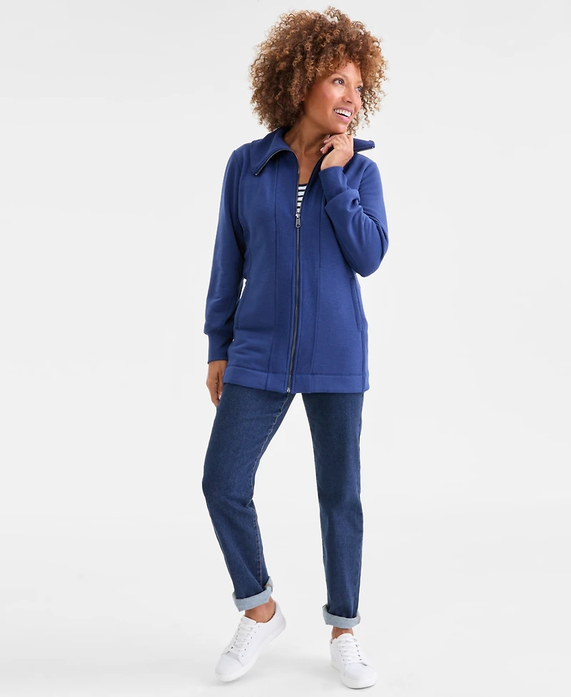 Style & Co Women's Zip-Front Fleece Tunic, Exclusively at Macy's