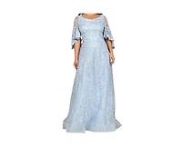 Lara Women's Cape Sleeve Mother's Gown
