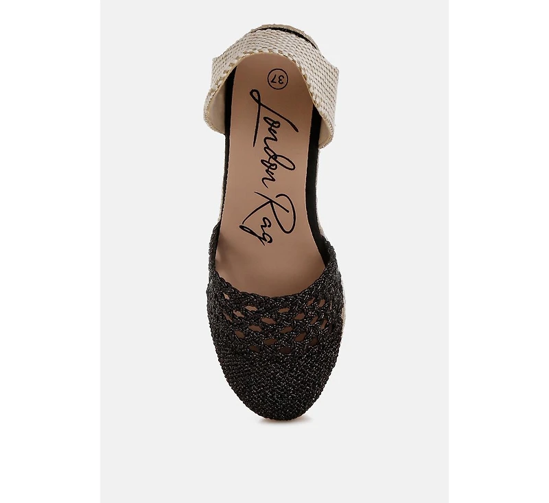 Sea Breeze Woven Lace-Up Espadrille Wedges