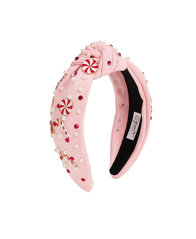 Sweet Wink Girls Candy Cane Christmas Gemstone Headband