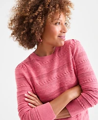 Style & Co Women's Pointelle Crewneck Sweater, Macy's Exclusive