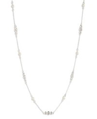 Lauren Ralph Lauren Imitation Pearl and Cubic Zirconia Station Collar Necklace