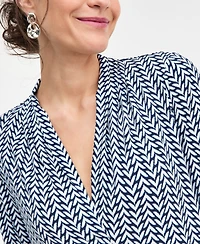 Jm Collection Women's Printed 3/4 Sleeve V-Neck Knit Top, Macy's Exclusive