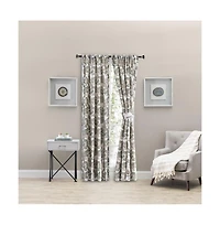 Ellis Curtain Wynette Lined 3" Rod Pocket Curtain Panel Pair with Tiebacks 100" x Grey