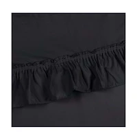 Ellis Stacey Solid Color Window 1.5" Rod Pocket High Quality Fabric Ruffled Swag 60"x38" Black