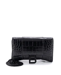 Pre-Owned Balenciaga Hourglass Chain Wallet Embossed Leather