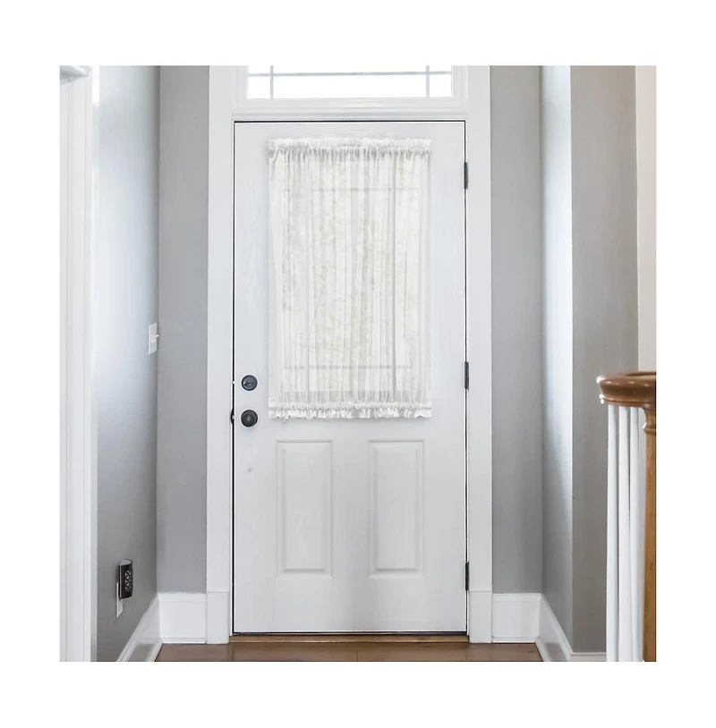 Ellis Curtain Cotton Voile 1.5" Rod Pocket Semi Sheer Door Curain Panel 40" x 72" White