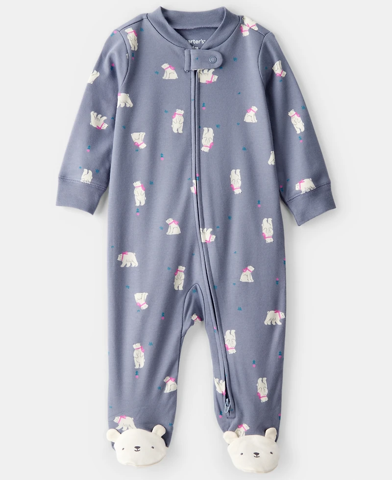Carter's Baby Girls Polar Bear Print Sleep and Play Pajama