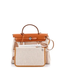 Pre-Owned Hermes 31 Herbag Zip Relief Brides de Gala Toile and Leather