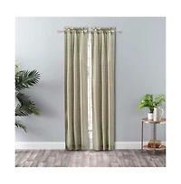 Ellis Curtain Lisa Solid Poly Cotton Duck Fabric Tailored Panel Pair with Ties 56" x Mist