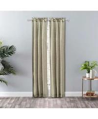 Ellis Curtain Lisa Solid Poly Cotton Duck Fabric Tailored Panel Pair With Ties 56 X22 X Mist