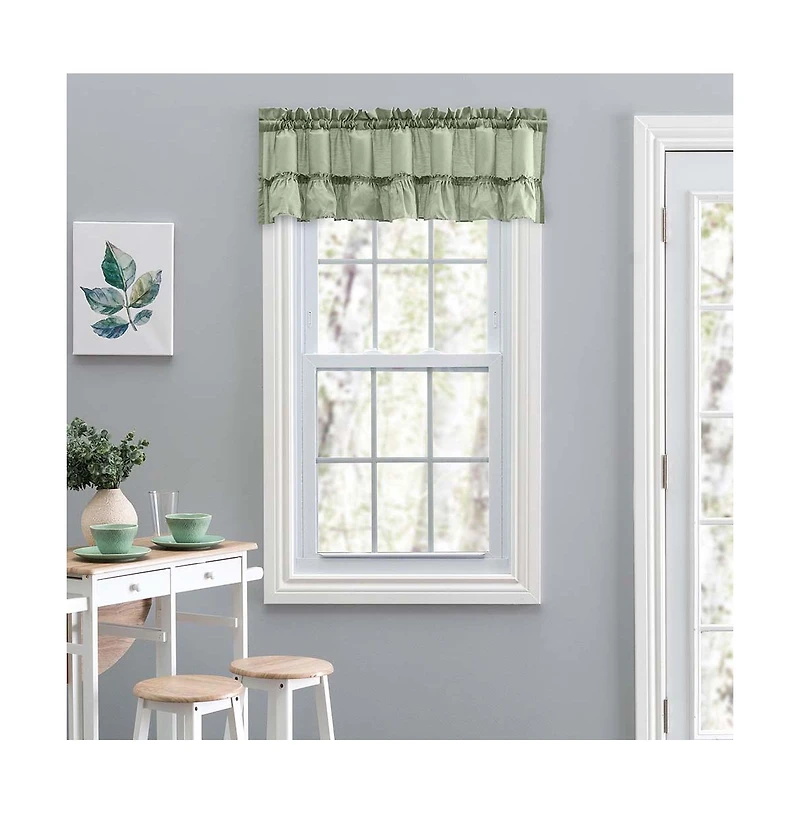 Ellis Stacey 1.5" Rod Pocket High Quality Fabric Solid Color Window Ruffled Filler Valance 54"x13