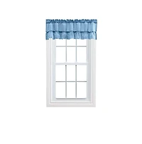 Ellis Stacey 1.5" Rod Pocket High Quality Fabric Solid Color Window Ruffled Filler Valance 54"x13" Slate