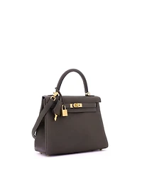 Pre-Owned HERMES Kelly 25 Handbag Green Togo with Gold Hardware